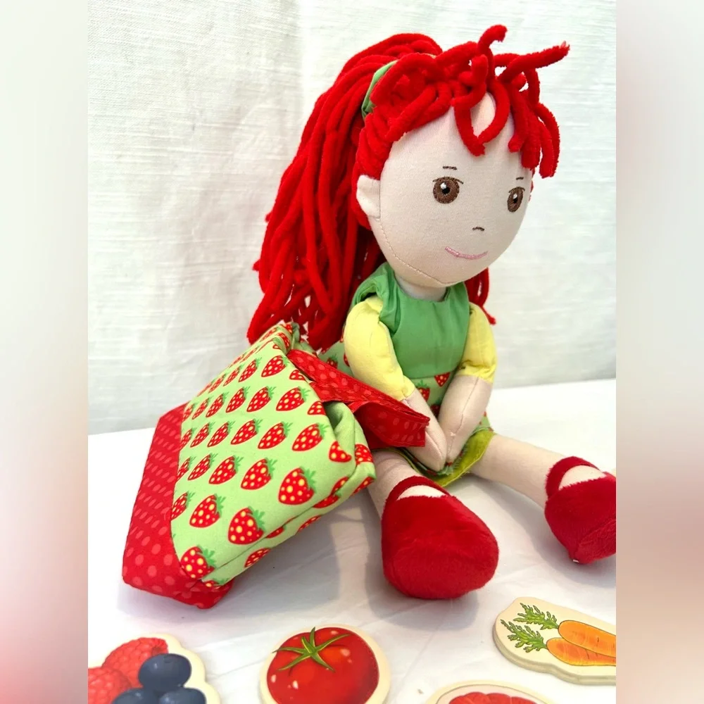 Strawberry Doll with Red Hair and Good‎ For You Healthy Eating Food Accessories